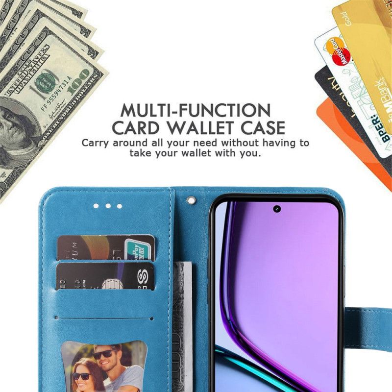 Δερματινη Θηκη Realme C67 Λουλουδάτο Μοτίβο Με Λουράκι