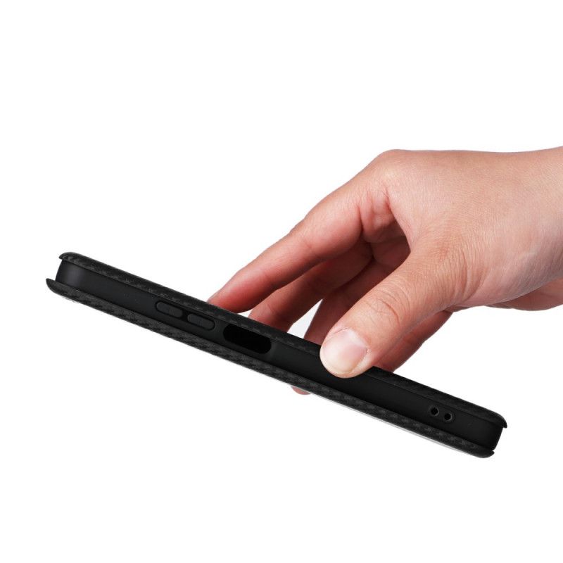 Δερματινη Θηκη Realme C75 Ανθρακί Fiber