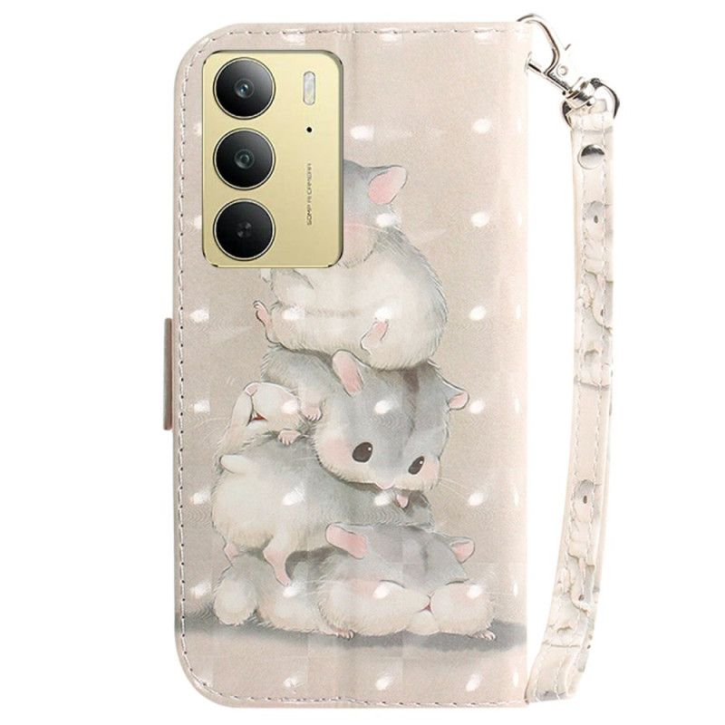 Δερματινη Θηκη Realme C75 Κορδόνι Χάμστερ Σιλικόνης