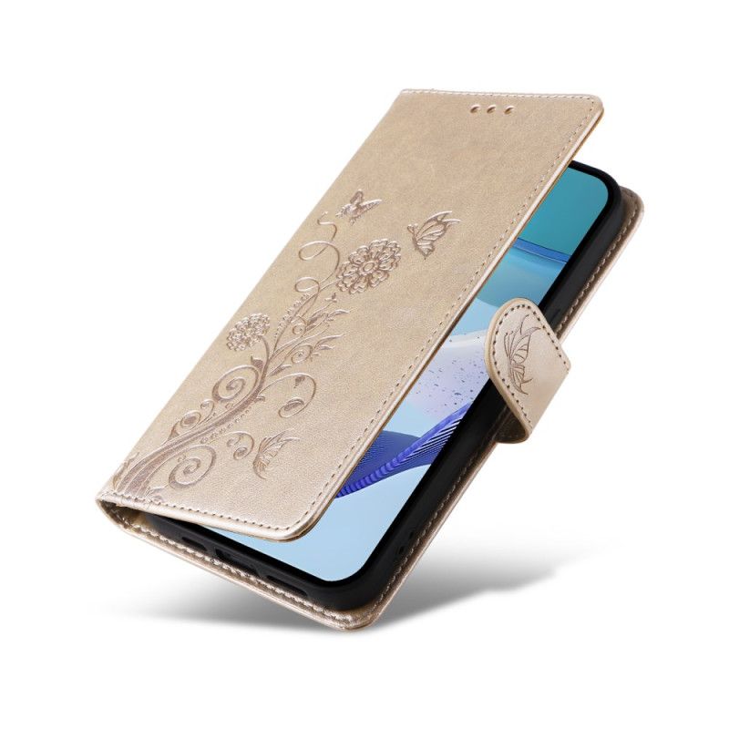 Δερματινη Θηκη Realme C75 Πεταλούδες Και Λουλούδια Σιλικόνης