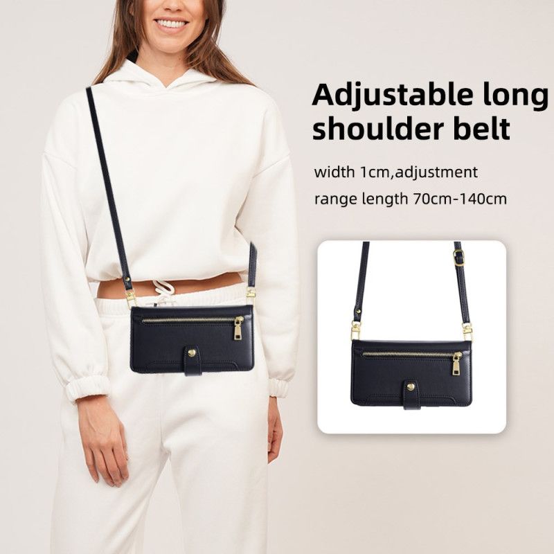 Δερματινη Θηκη Realme C75 Πορτοφόλι Με Φερμουάρ Και Δύο Λουράκια