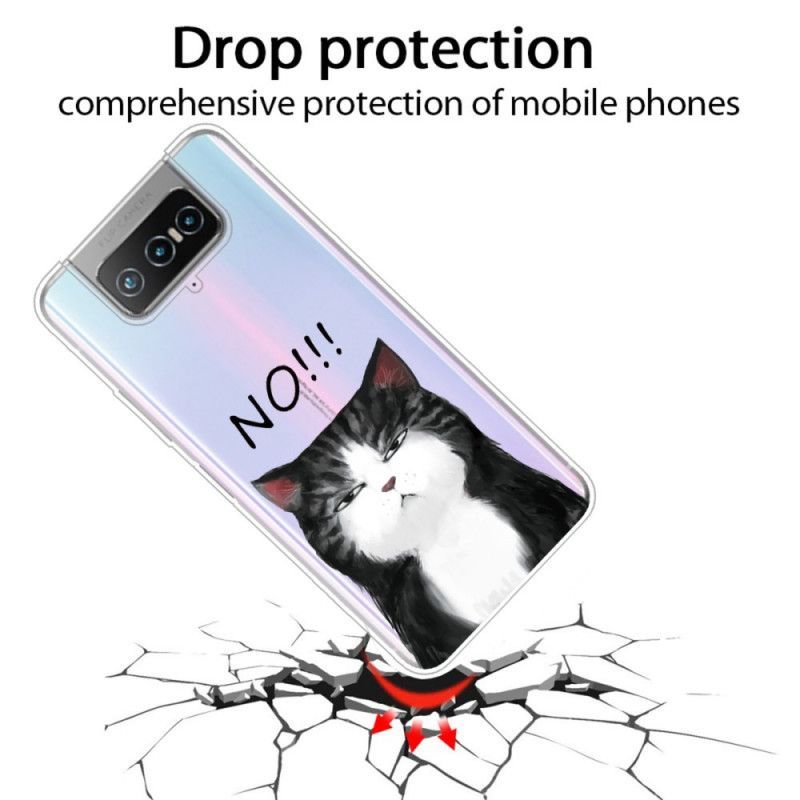 Κάλυμμα Asus Zenfone 7 / 7 Pro Η Γάτα Που Λέει Όχι σιλικόνης