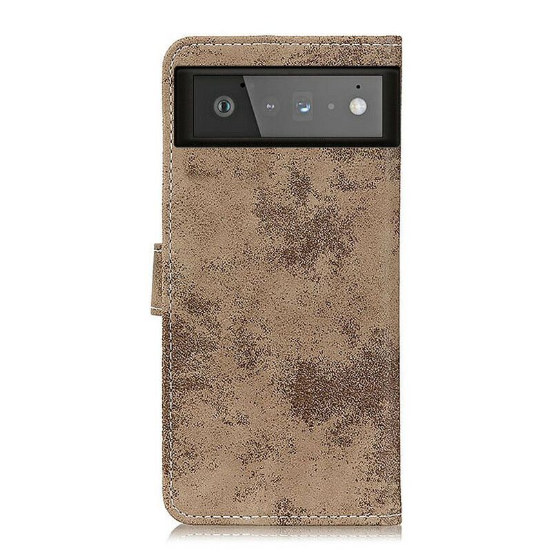 Κάλυμμα Folio Google Pixel 6 Γκρι Vintage Δερμάτινο Εφέ