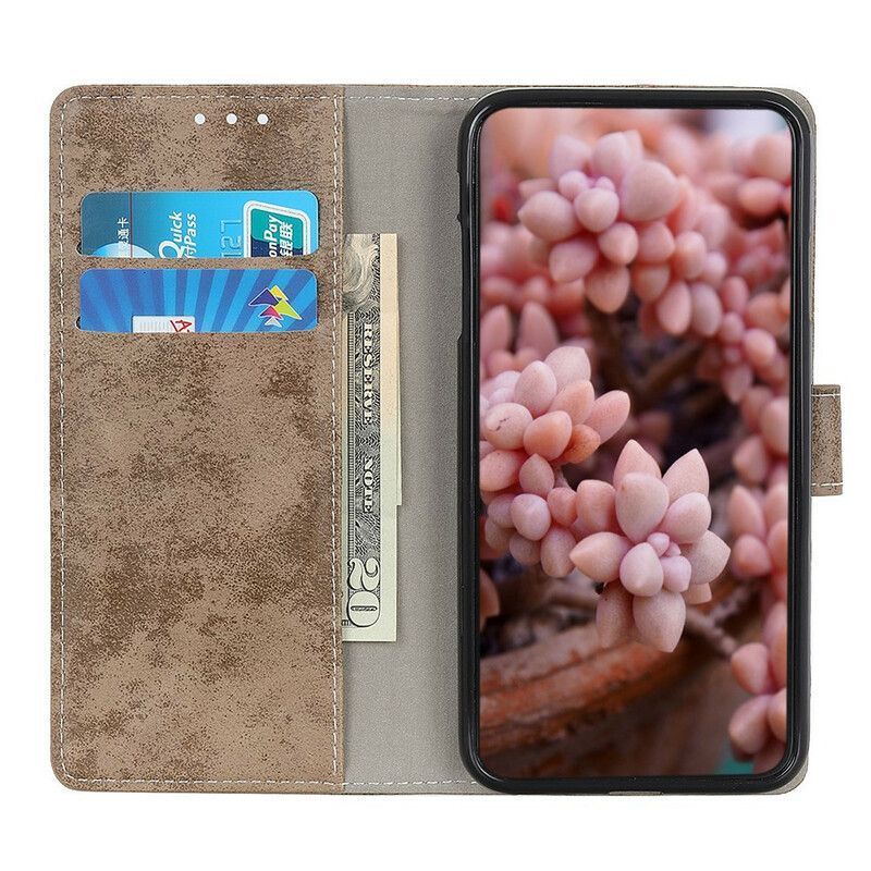 Κάλυμμα Folio Google Pixel 6 Γκρι Vintage Δερμάτινο Εφέ
