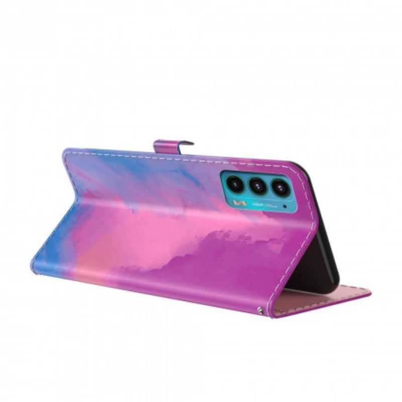 Κάλυμμα Folio Motorola Edge 20 Κόκκινο Ακουαρέλα