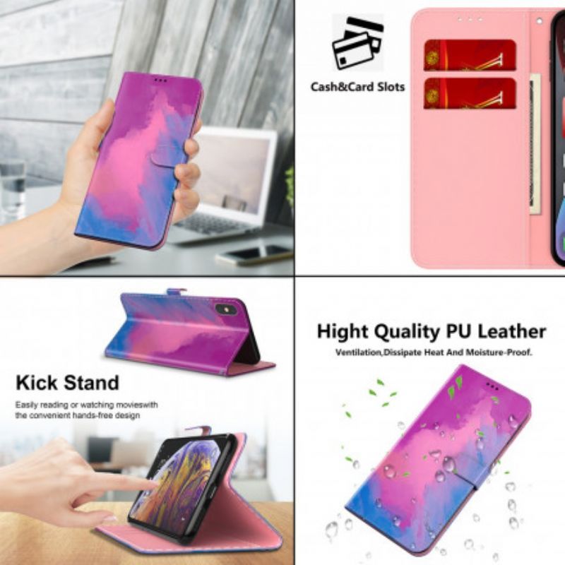 Κάλυμμα Folio Motorola Edge 20 Κόκκινο Ακουαρέλα