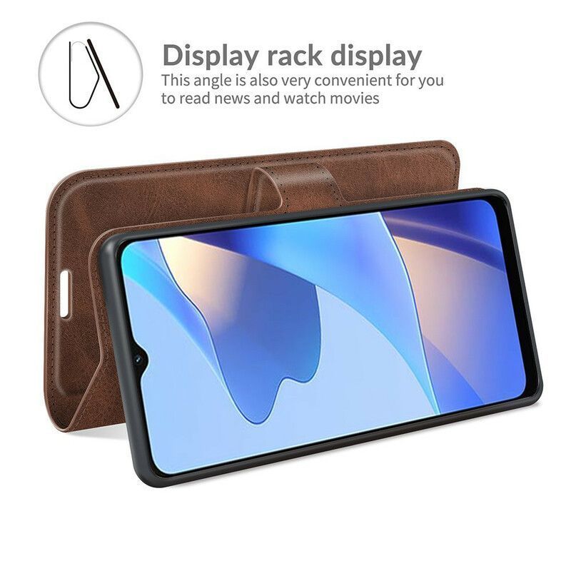 Κάλυμμα Folio Oppo A16 / A16s Μαύρο Εξαιρετικά Λεπτό Δερμάτινο Εφέ