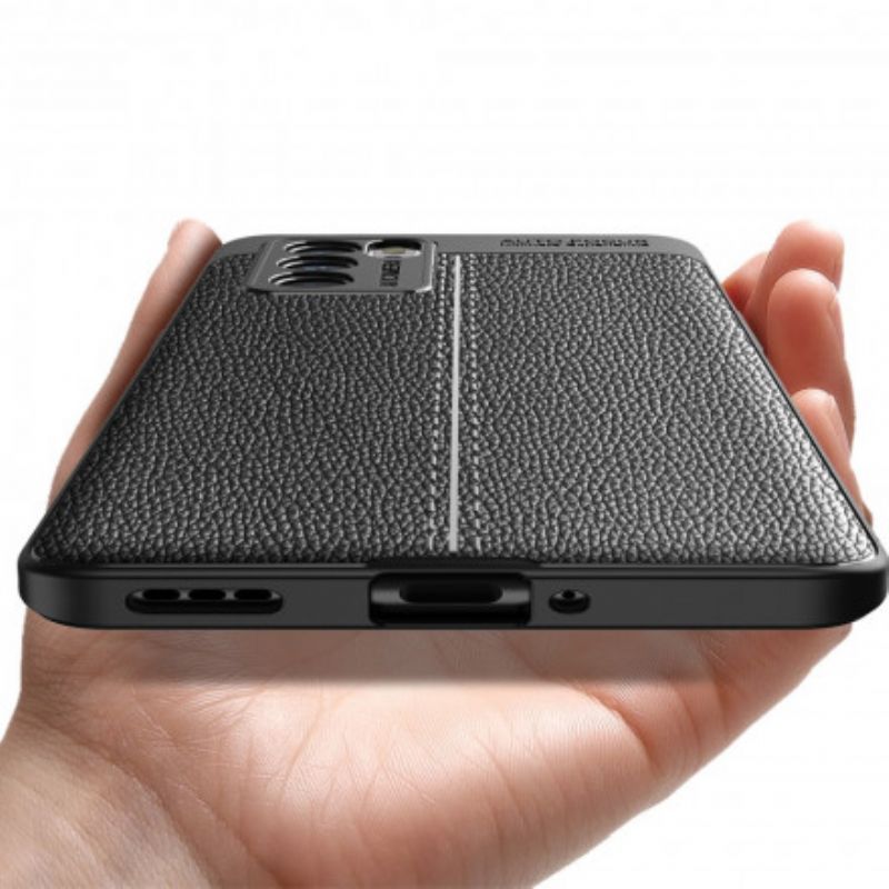 Κάλυμμα Για Oppo Reno 6 Pro 5G Μαύρο Εφέ Δέρματος Λίτσι