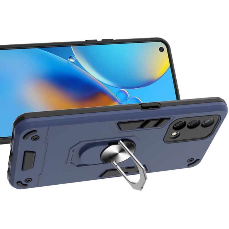 Κάλυμμα Oppo A74 4G Μαύρο Αποσπώμενος Μεταλλικός Δακτύλιος Στήριξης
