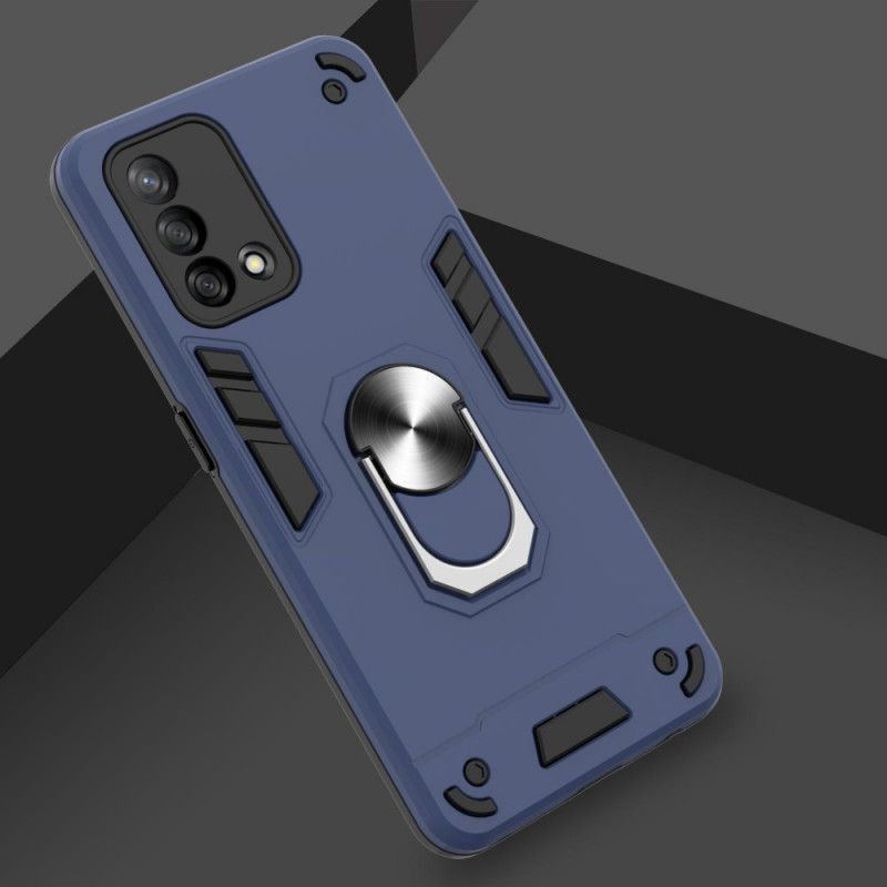 Κάλυμμα Oppo A74 4G Μαύρο Αποσπώμενος Μεταλλικός Δακτύλιος Στήριξης