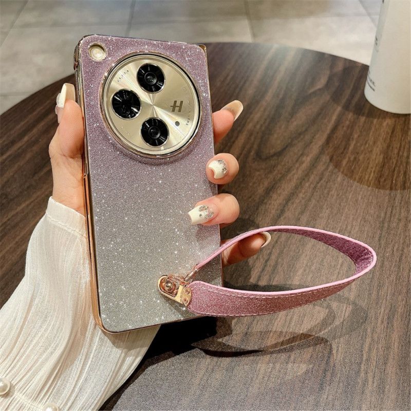 Κάλυμμα Oppo Find N3 Γυαλιστερή Επιφάνεια Και Λουράκι Σιλικόνης