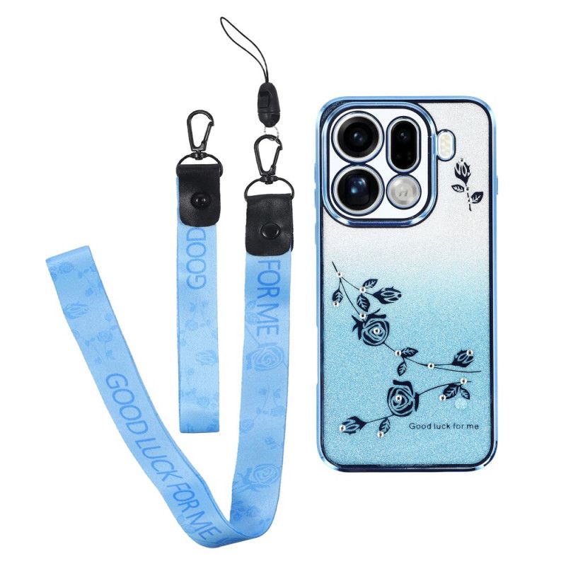 Κάλυμμα Oppo Find X9 Pro 5g Λουλούδια Με Λουράκια Και Στρας