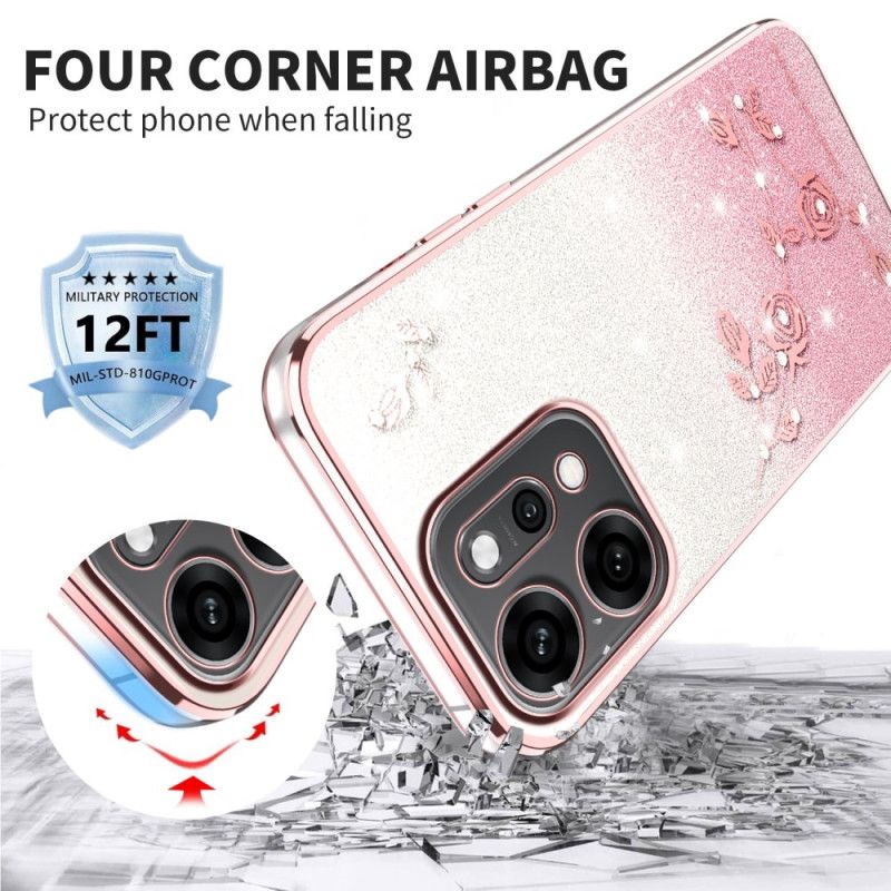 Κάλυμμα Oppo Reno 14 5g Λουλούδια Και Στρας