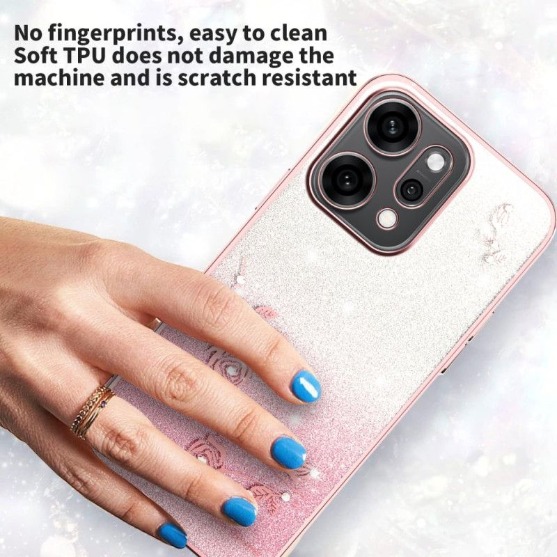 Κάλυμμα Oppo Reno 14 5g Λουλούδια Και Στρας