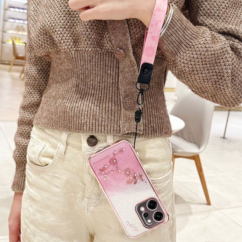 Κάλυμμα Oppo Reno 14 5g Λουλούδια Και Στρας Σιλικόνης