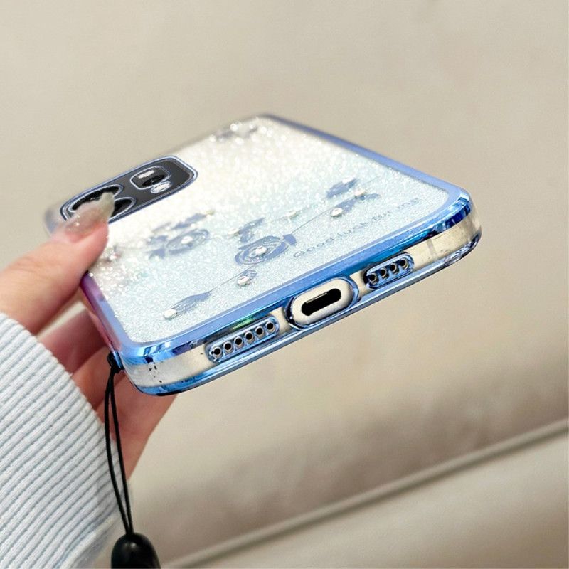 Κάλυμμα Oppo Reno 14 5g Λουλούδια Και Στρας Σιλικόνης