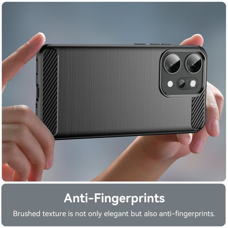Κάλυμμα Oppo Reno 14 Pro 5g Βουρτσισμένο Με Ίνες Άνθρακα Σιλικόνης