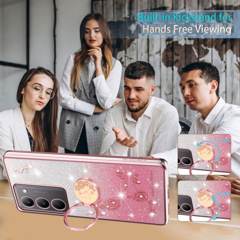 Κάλυμμα Realme 14x 5g Θήκη Για Δαχτυλίδι Με Λουλούδια Και Στρας Kadem