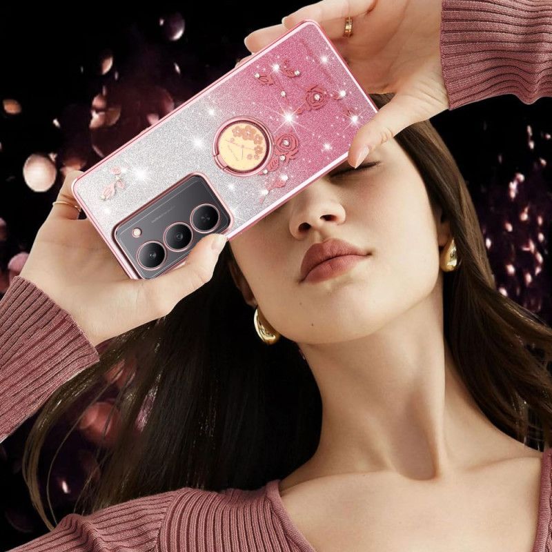 Κάλυμμα Realme 14x 5g Θήκη Για Δαχτυλίδι Με Λουλούδια Και Στρας Kadem