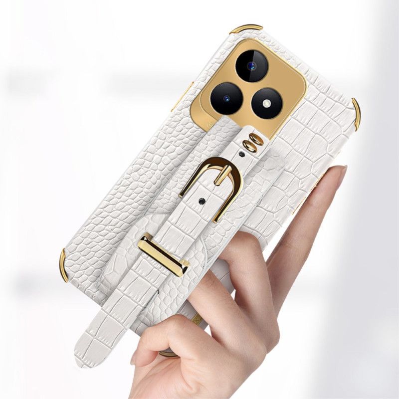 Κάλυμμα Realme C53 Υποστήριξη Βραχιολιού Με Υφή Κροκόδειλου