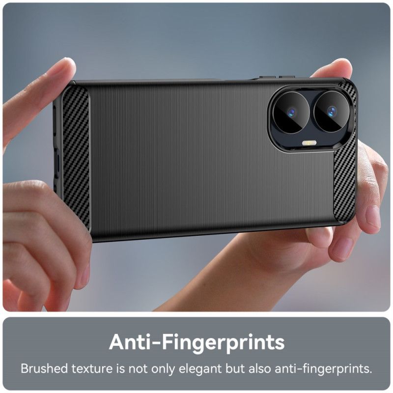 Κάλυμμα Realme C55 Βουρτσισμένο Ανθρακονήματα Σιλικόνης