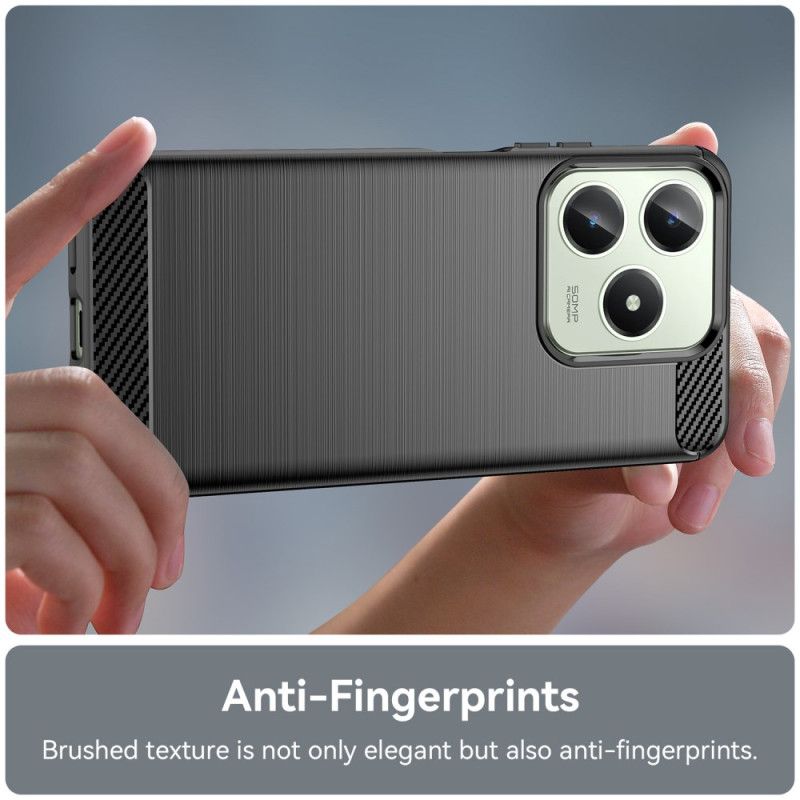 Κάλυμμα Realme C61 Βουρτσισμένο Ανθρακονήματα Σιλικόνης