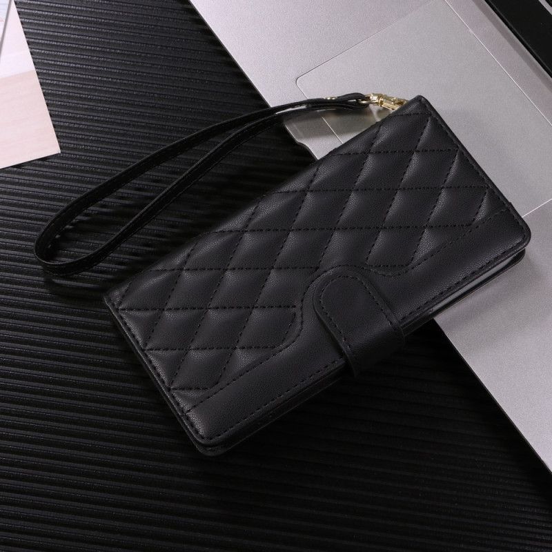 Θηκη Κινητου Google Pixel 10a Καπιτονέ Πορτοφόλι Με Λουράκι Και Λουράκι Ώμου