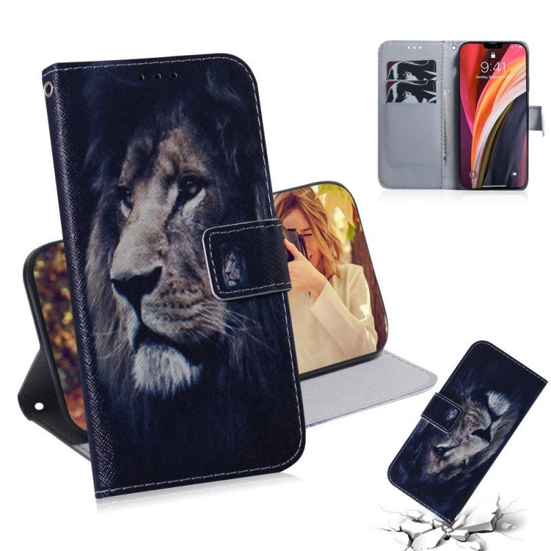 δερματινη Κάλυμμα Για iPhone 12 Pro Max Ονειρικό Λιοντάρι