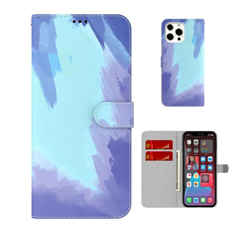 δερματινη Κάλυμμα Για iPhone 13 Pro Max Κόκκινο Ακουαρέλα