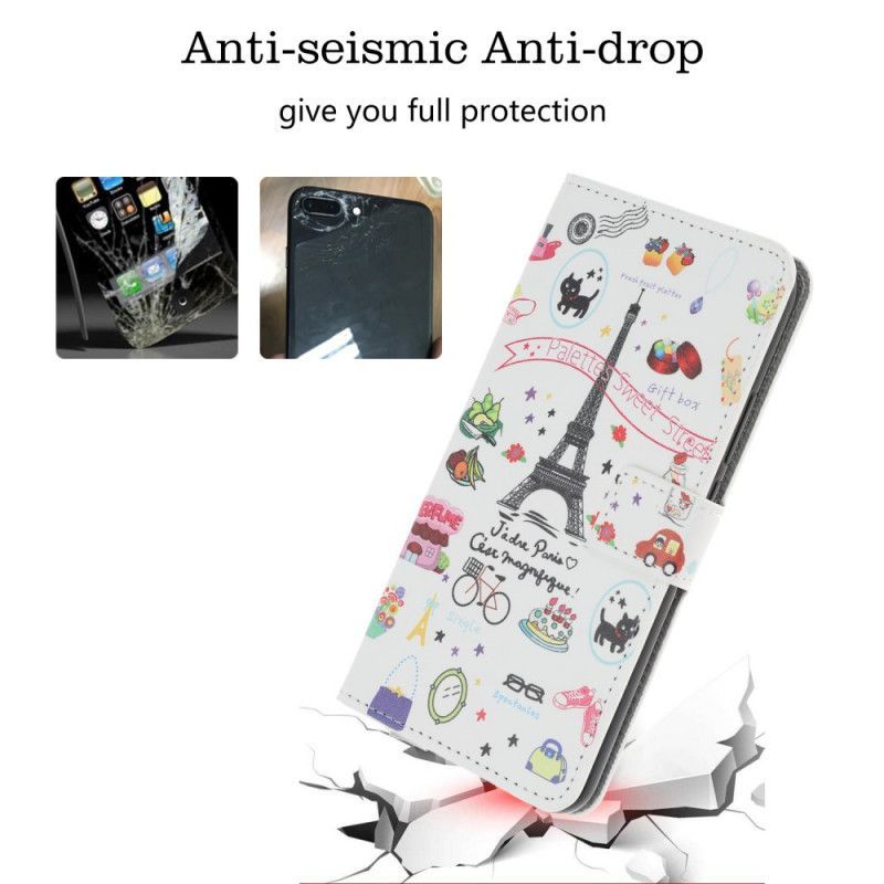 δερματινη Κάλυμμα iPhone 12 Mini Λατρεύω Το Παρίσι