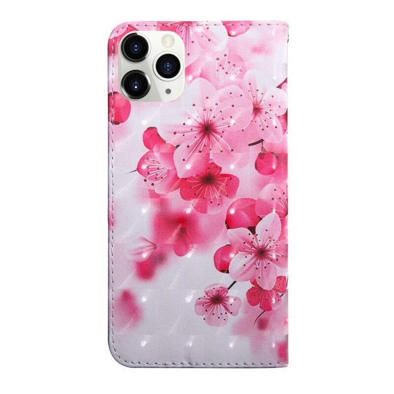 δερματινη Κάλυμμα iPhone 13 Mini Μαύρο Ανοιχτόχρωμα Λουλούδια Ανθίζουν