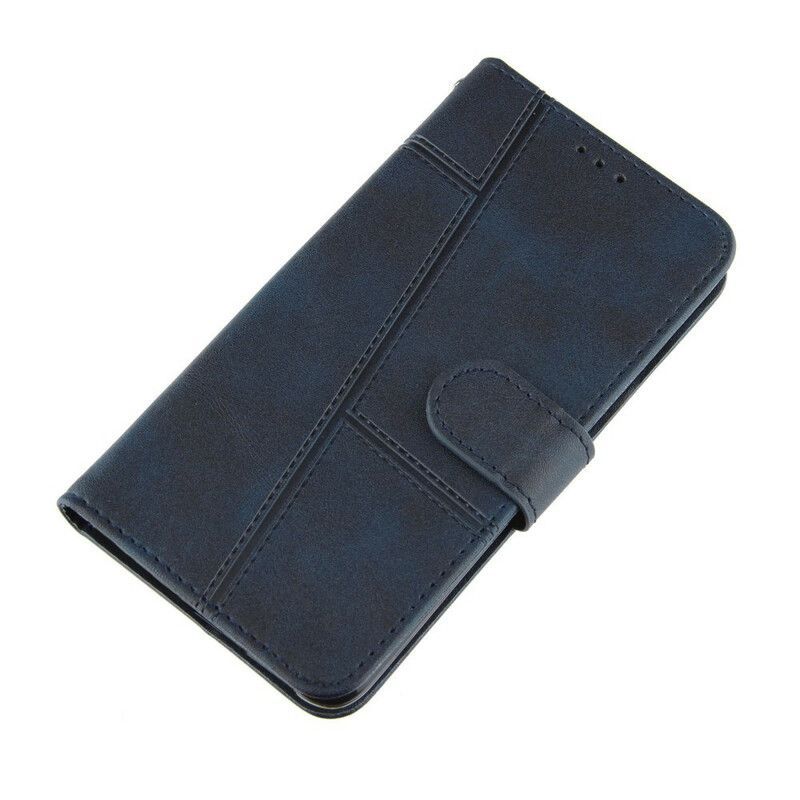 δερματινη Κάλυμμα iPhone 13 Pro Μαύρο Geo Leather Εφέ Με Τιράντες