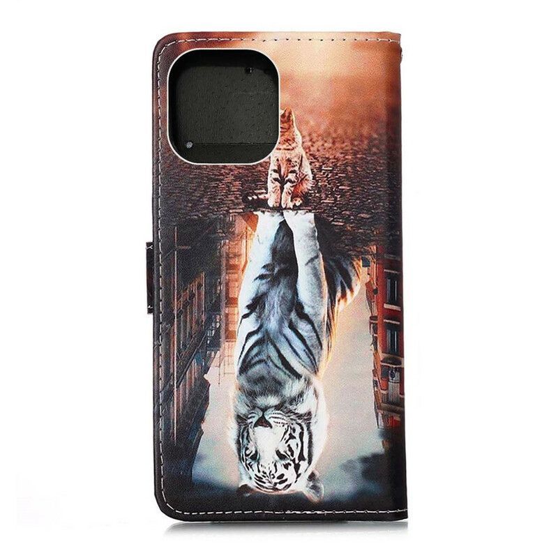 δερματινη Κάλυμμα iPhone 13 Pro Max Γαλάζιο Ερνέστος Και Προβληματισμός σιλικόνης