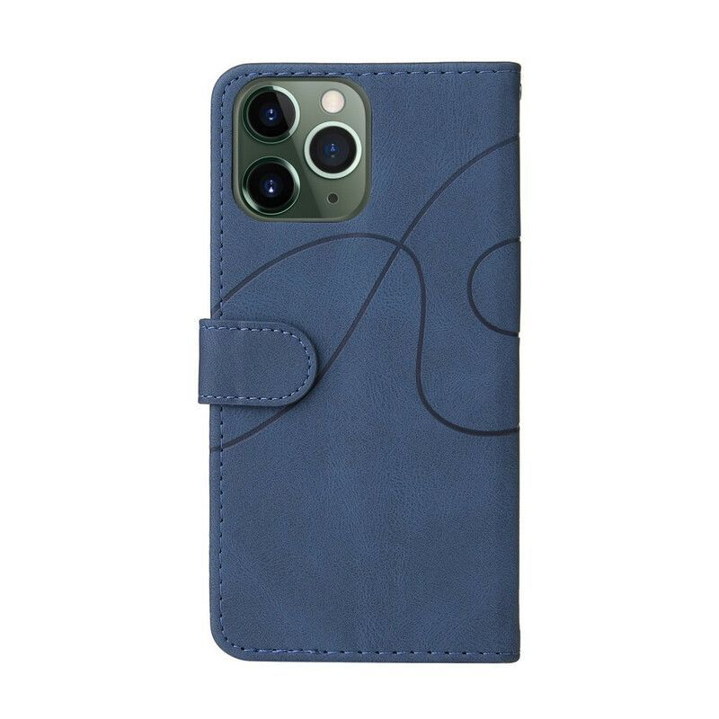 δερματινη Κάλυμμα iPhone 13 Pro Max Μαύρο Signature Δίχρωμο Ψεύτικο Δέρμα