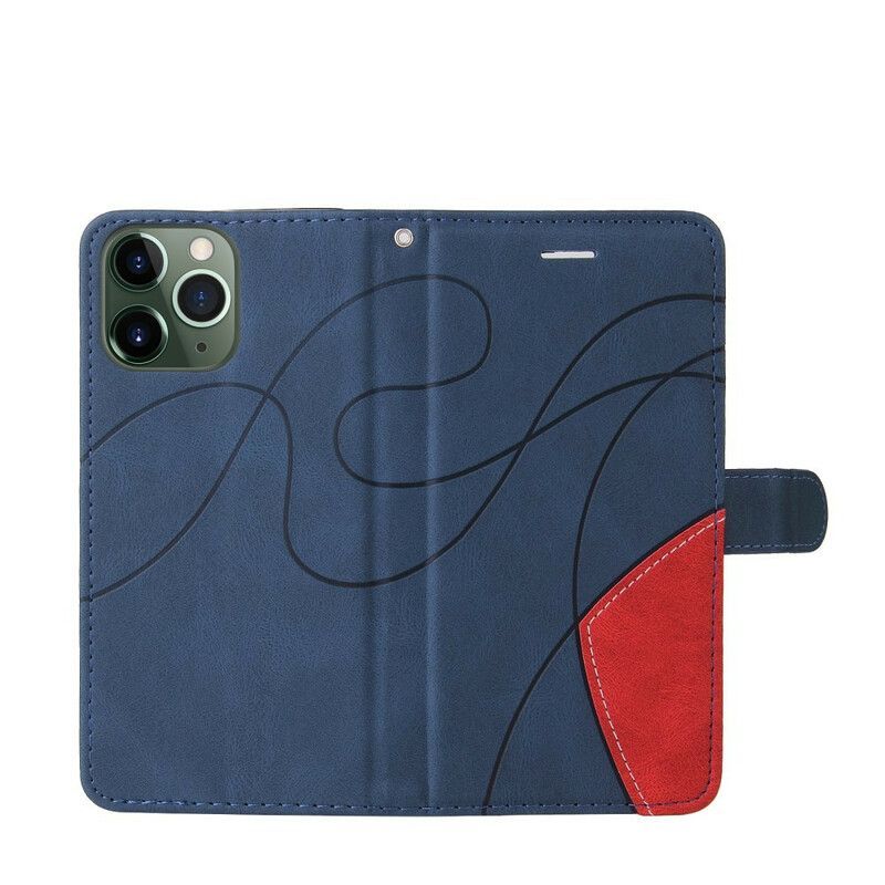 δερματινη Κάλυμμα iPhone 13 Pro Max Μαύρο Signature Δίχρωμο Ψεύτικο Δέρμα