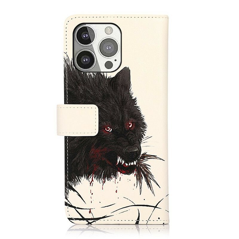 δερματινη Κάλυμμα iPhone 13 Pro Πεινασμένος Λύκος