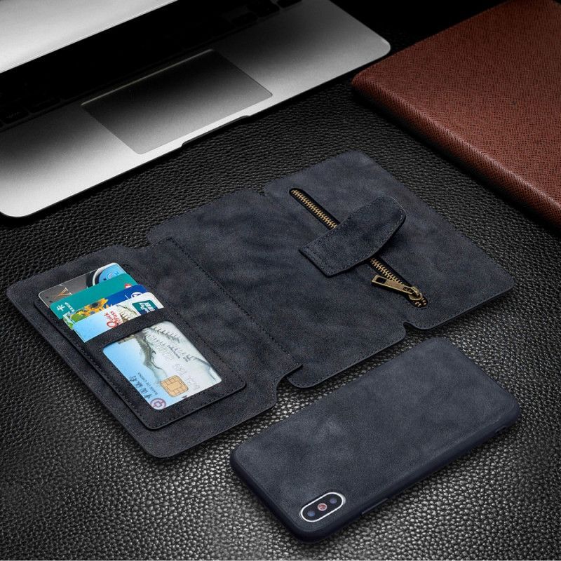 δερματινη Κάλυμμα iPhone X Μαύρο / Xs Binfen Αποσπώμενο Κέλυφος Έγχρωμου Σχεδιασμού σιλικόνης
