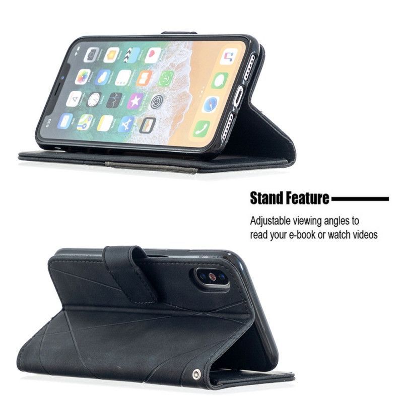 δερματινη Κάλυμμα iPhone X Μαύρο / Xs Τρίγωνα Binfen Χρώμα