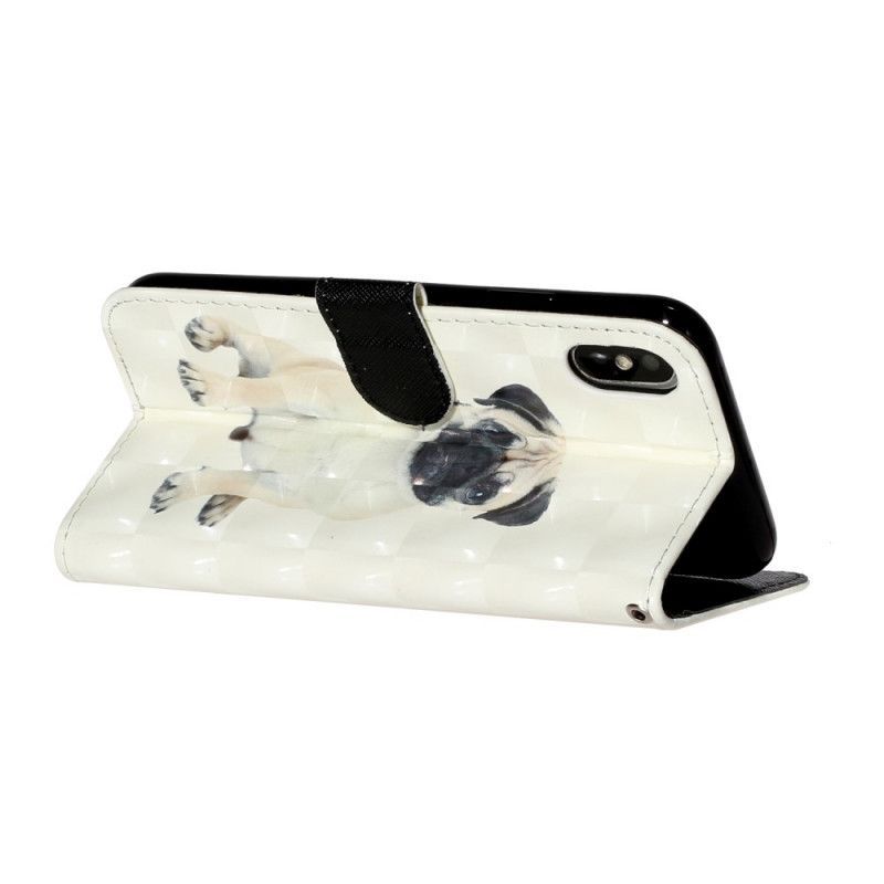δερματινη Κάλυμμα iPhone XS Max Στίγματα Φωτός Σκύλου Με Λουράκι