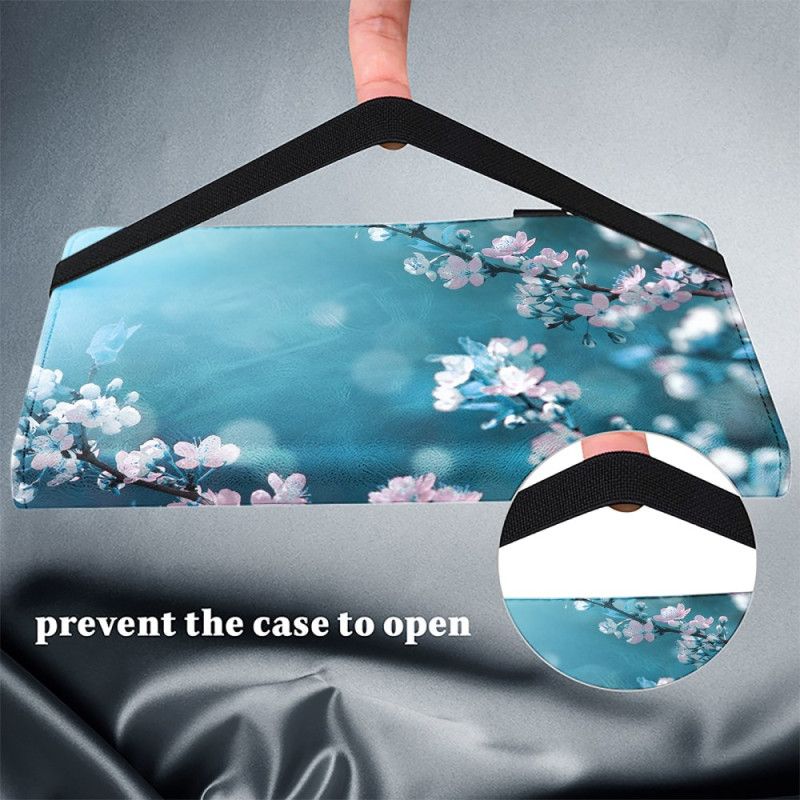 Δερματινη Θηκη iPad (2025) Άνθη Ροδακινιάς