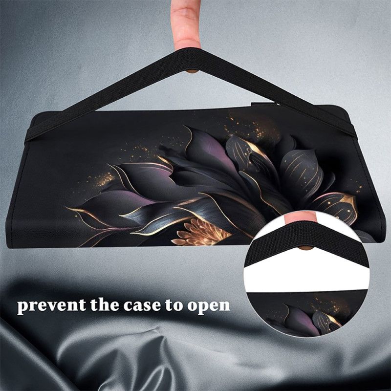 Δερματινη Θηκη iPad (2025) Μαύρο Τριαντάφυλλο