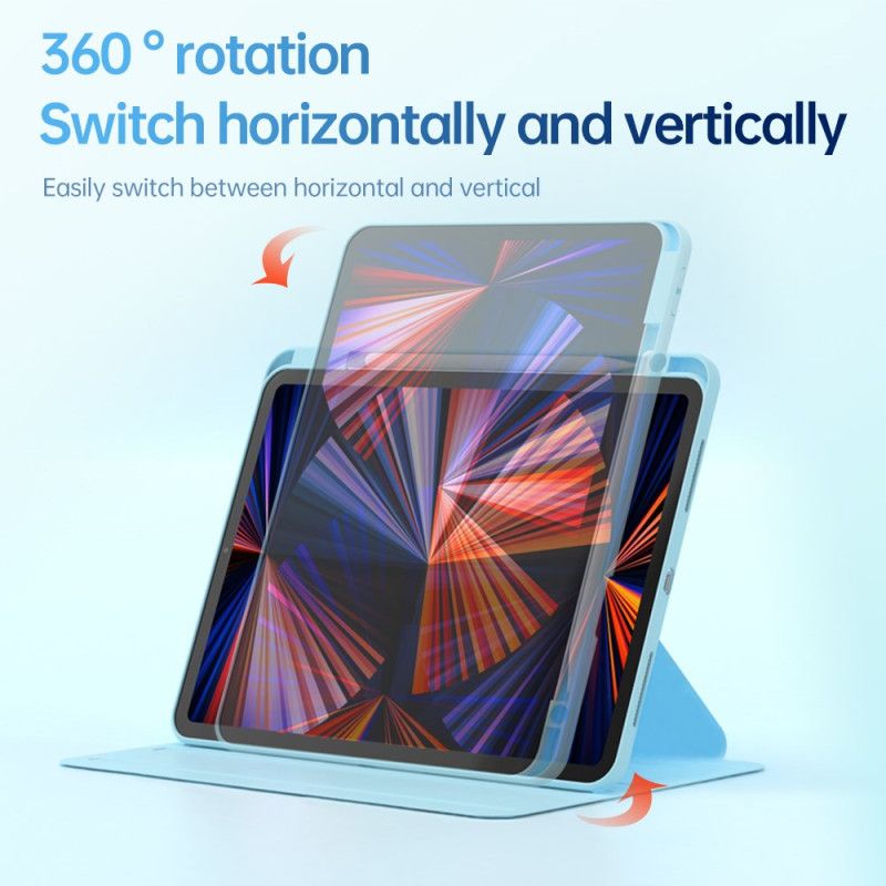 Δερματινη Θηκη iPad (2025) Περιστρεφόμενη Βάση Και Παστέλ Κάλυμμα Σιλικόνης