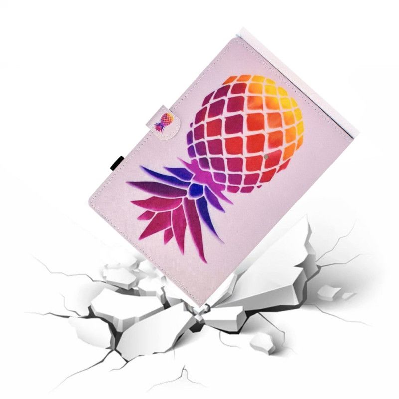 Δερματινη Θηκη iPad (2025) Πολύχρωμος Ανανάς Σιλικόνης