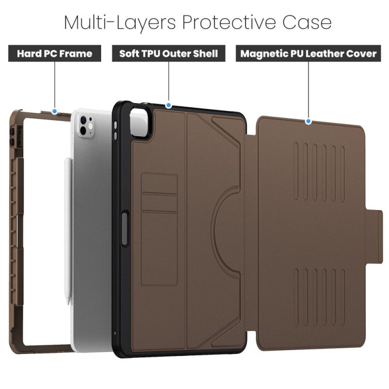 Δερματινη Θηκη iPad Pro 13 (2025) Βάση Σε Σχήμα U Και Θήκη Για Κάρτες