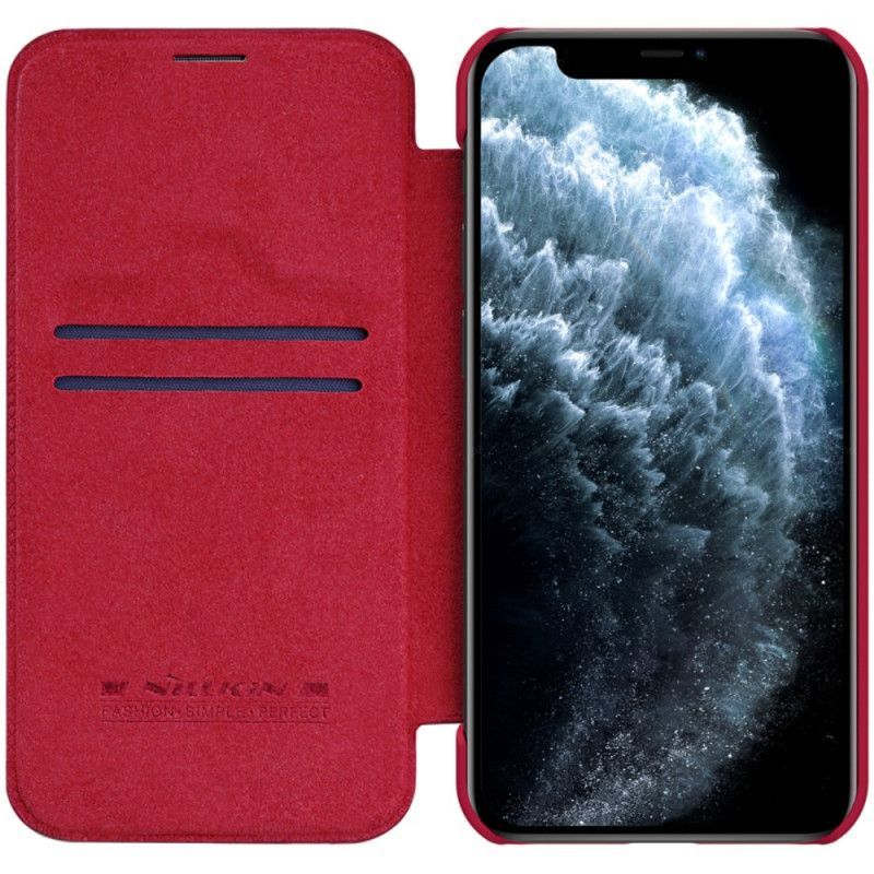δερματινη θηκη iPhone 12 Pro Max Μαύρο Nillkin Qin Σειρά