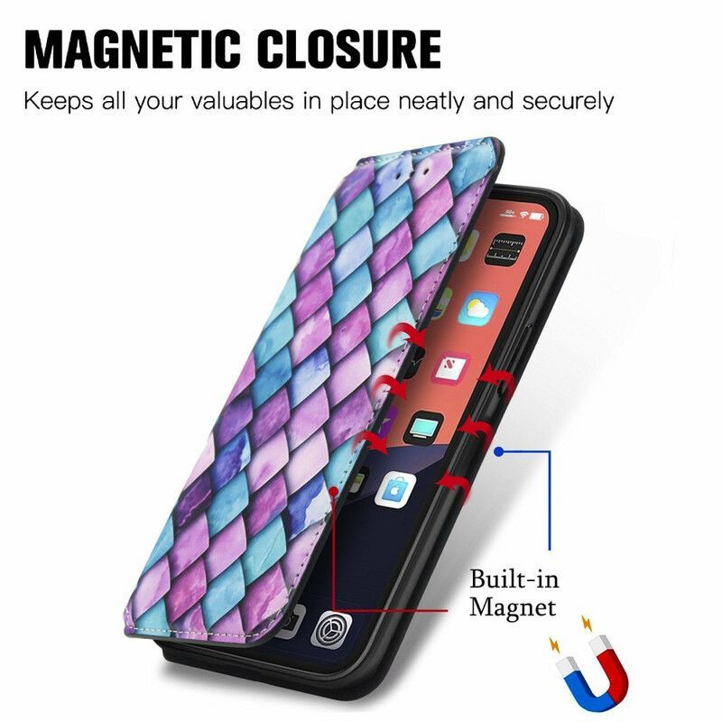 δερματινη θηκη iPhone 13 Κόκκινο Καλλιτεχνικό Rfid