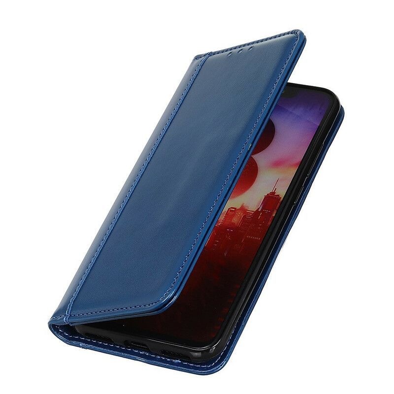 δερματινη θηκη iPhone 13 Μαύρο Γυαλιστερό Σπαστό Δέρμα