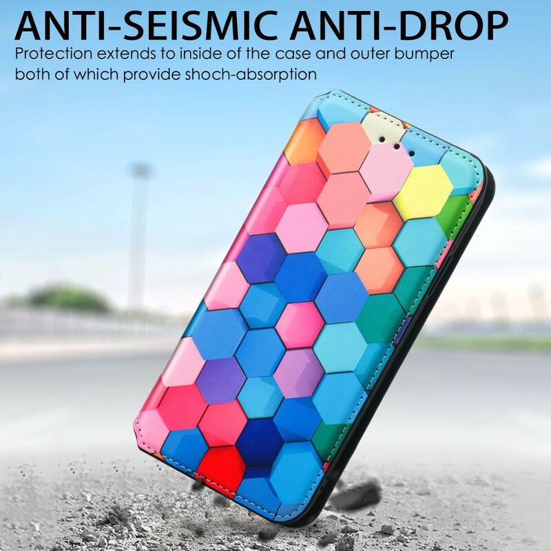 δερματινη θηκη iPhone 13 Pro Max Κόκκινο Εκπληκτικό Πολύχρωμο Μοτίβο