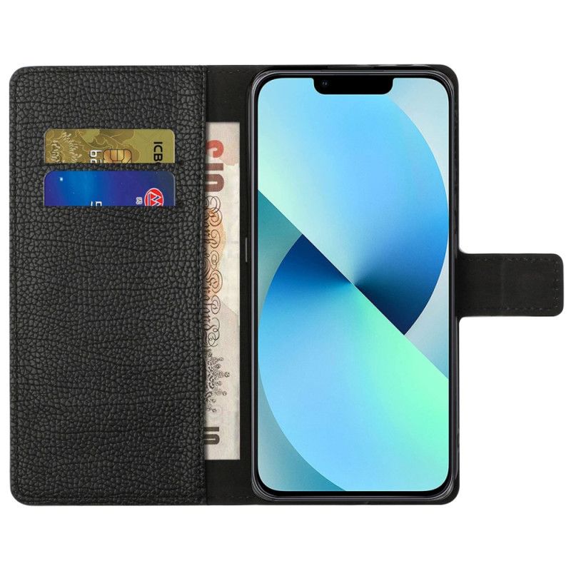 Δερματινη Θηκη iPhone 16 Pro Max Υφή Litchi Σιλικόνης