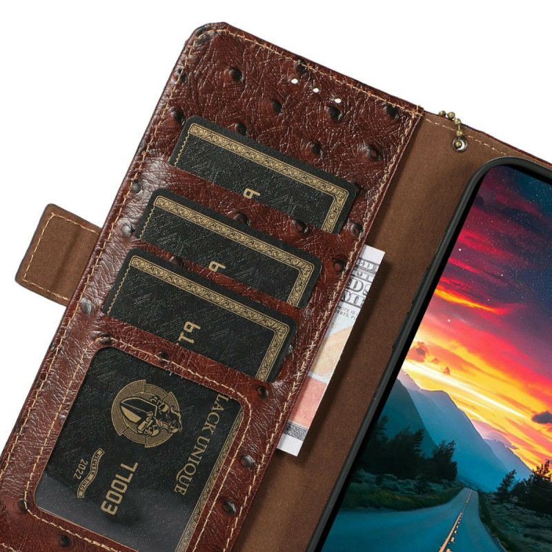 Δερματινη Θηκη iPhone 17 Δέρμα Rfid Blocking Με Υφή Στρουθοκάμηλου